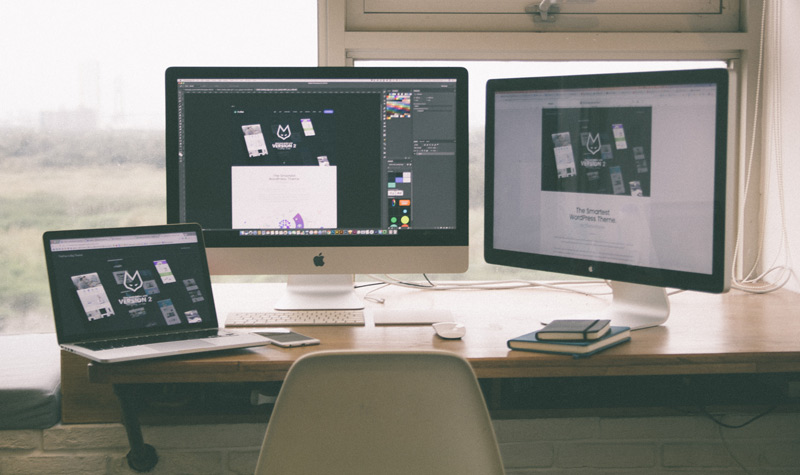 desk work setup